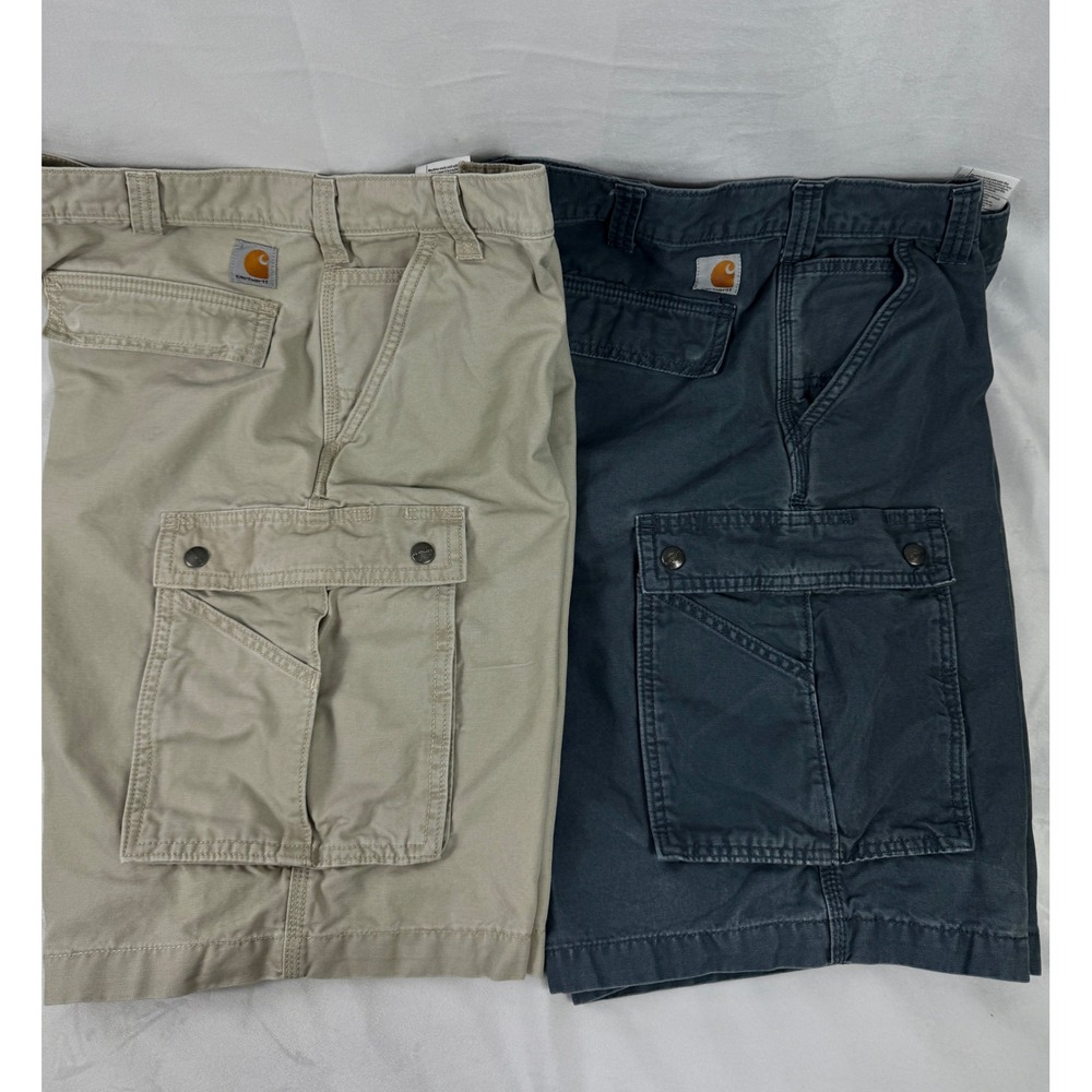 Carhartt Relaxed Fit Cargo Canvas Shorts 2 Pairs  SZ 36 - Picture 2 of 12